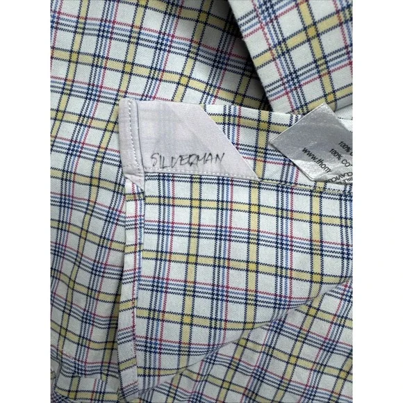 Thomas Pink Cruise Shirt Men‎ XL 17 43cm Multicolor Plaid 100% Cotton PAW14 - Picture 8 of 8